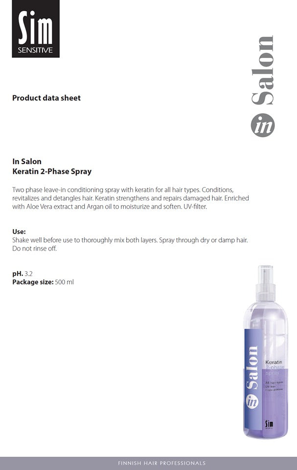 2-phase造型角蛋白噴霧 #10873 In Salon Keratin 2-phase spray 500 ml